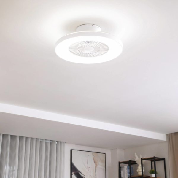 Lindby Smart Ventilateur de plafond LED Paavo, blanc, silencieux, Tuya LINDBY