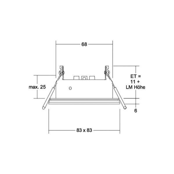 BRUMBERG Cover-Up-R encastré IP44 angulaire, noir BRUMBERG