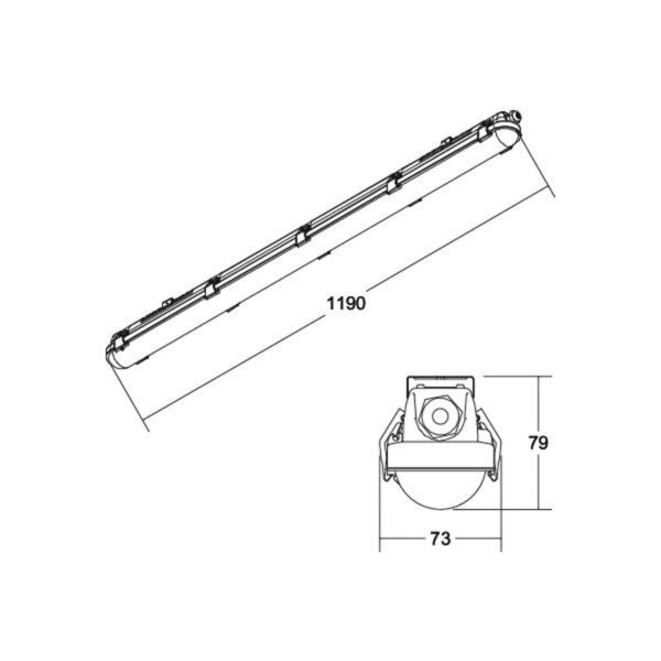 BRUMBERG Humid One luminaire à vasque éclairage de secours 119cm BRUMBERG
