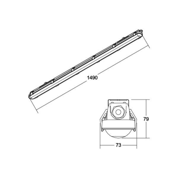 BRUMBERG Humid One luminaire à vasque lumière de secours 149cm BRUMBERG