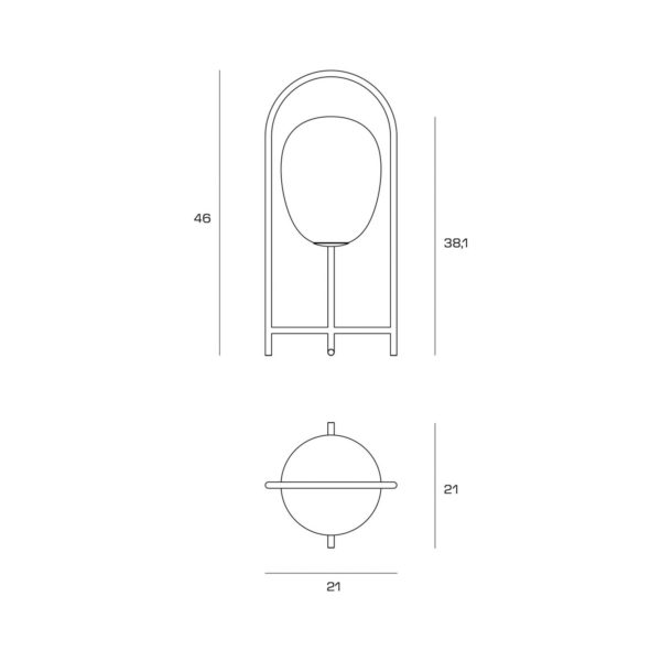miloox by Sforzin Lampe de table Drop, verre opale, cadre noir miloox by Sforzin