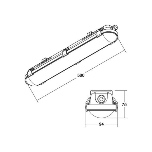 BRUMBERG Humid One Pro luminaire à vasque LED DALI 58cm BRUMBERG
