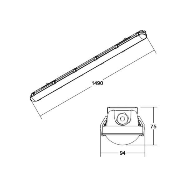 BRUMBERG Humid One Pro luminaire à vasque LED DALI 149cm BRUMBERG