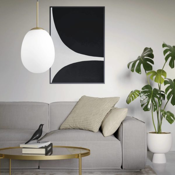 miloox by Sforzin Suspension Drop, verre opale, dorée miloox by Sforzin