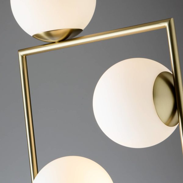 miloox by Sforzin Lampe sur pied Buble, or, six abat-jour en verre opalin miloox by Sforzin