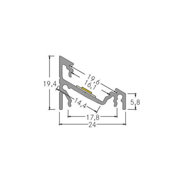 Profilé d’angle rapporté BRUMBERG, longueur 1 mètre, blanc BRUMBERG
