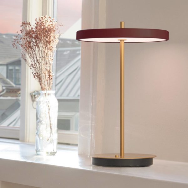 UMAGE Asteria Move lampe de table LED, rouge rubis UMAGE