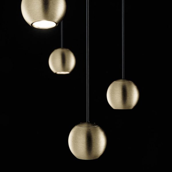 Sil-Lux Suspension LED Magnetic ronde 8 lampes noir/dorée Sil-Lux