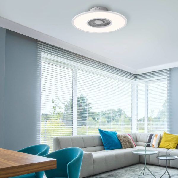 JUST LIGHT. Ventilateur LED Flat-Air, CCT, blanc, Ø 59,5 cm JUST LIGHT.