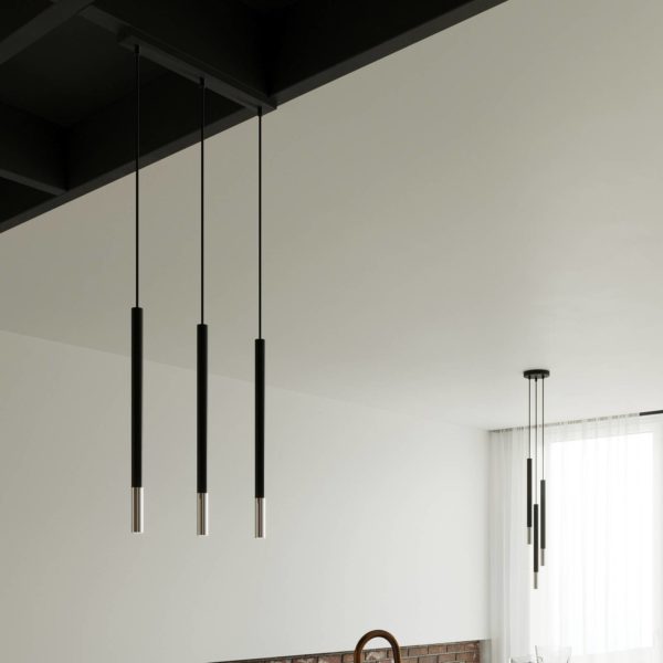 Euluna Thalassa suspension x3 G9 noir/chromé long Euluna