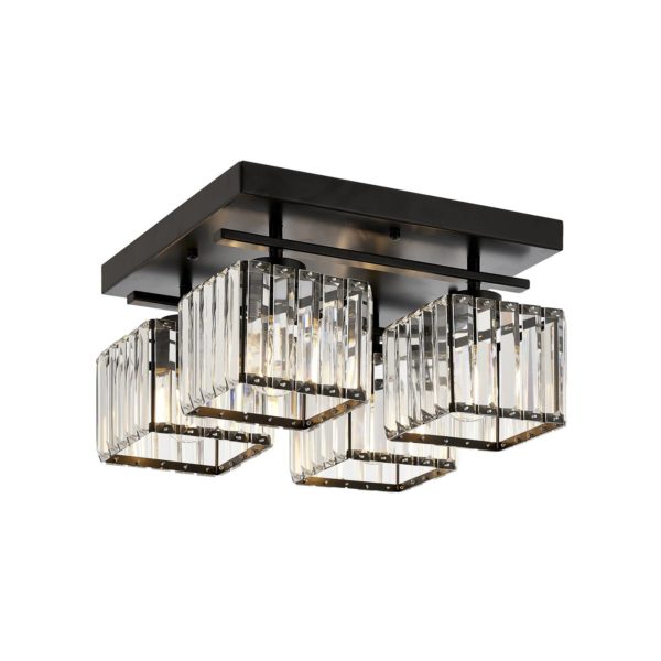 Avonni Plafonnier AV-1795-4BSY à 4 lampes carré