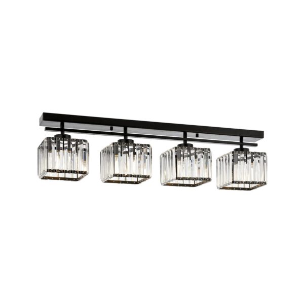 Avonni Plafonnier AV-1795-4Y-BSY à 4 lampes barres, noir Avonni