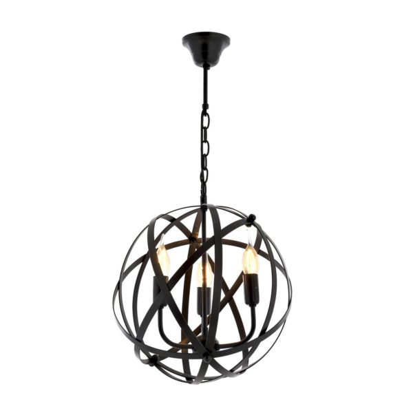 Avonni Suspension AV-4183-3BSY noire, à 3 lampes Avonni