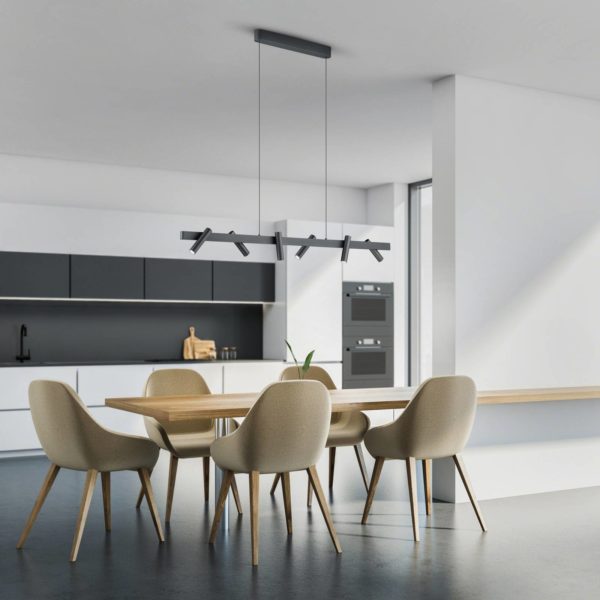 Helestra Coni suspension LED 6 spots noire Helestra