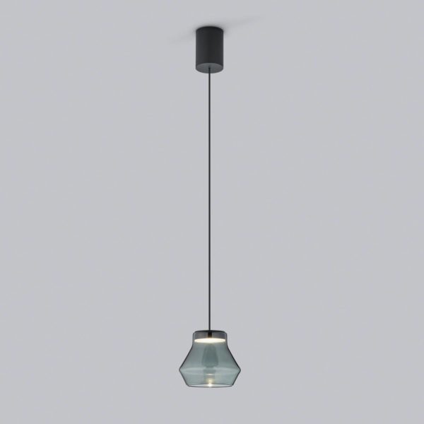 Helestra Fou suspension LED verre fumé 11x9