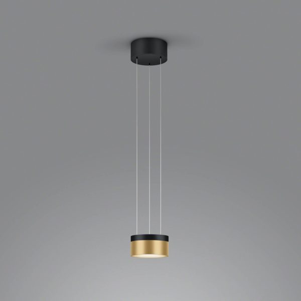 Helestra Oda suspension LED noire/dorée Helestra