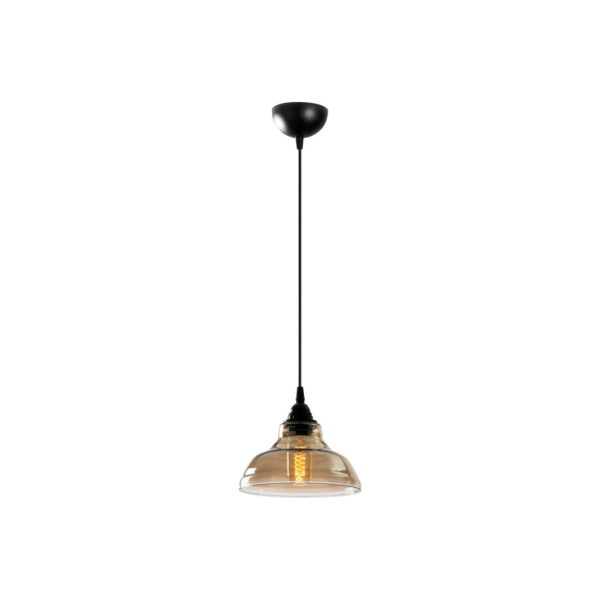 Opviq Suspension Dilberay 321-S 1 lampe noir/verre fumé Opviq