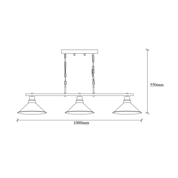 Opviq Suspension Sivani MR-835 3 lampes linéaire noir/or Opviq