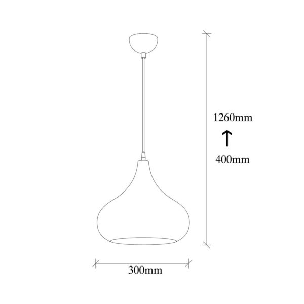 Opviq Suspension Saglam 3774 1 lampe Ø30 cm noire/or Opviq