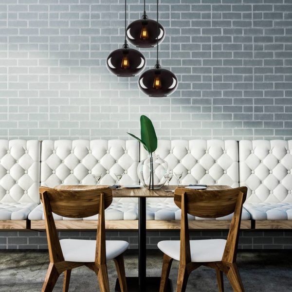 Opviq Suspension Smoked 051 3 lampes ronde verre Ø27 cm Opviq