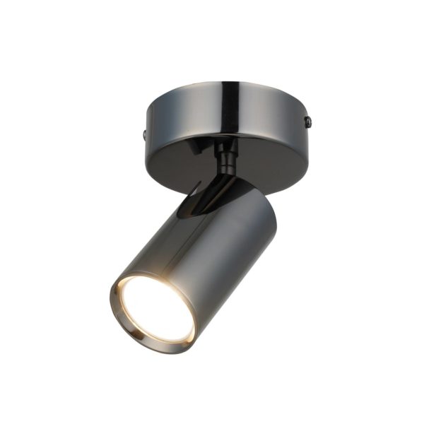 Lucea Spot pour plafond Spotte, noir-chromé, à 1 lampe Lucea