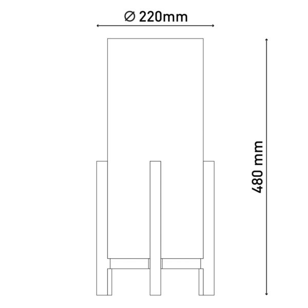 Näve Lampe de table LED Madita, hauteur 48 cm, Natur/blanc Näve