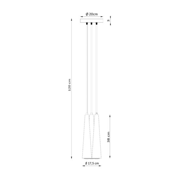 Envostar Peach Puff suspension conique bois x3 Envostar