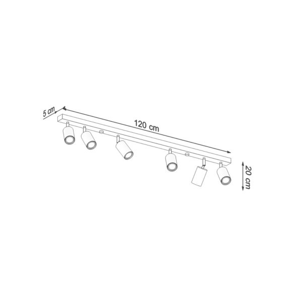 Envostar Peach Puff spot plafond bois cylindre x6 Envostar