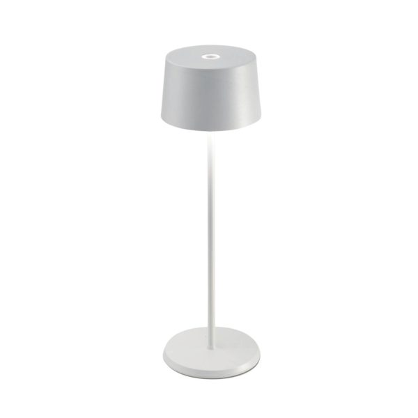 Zafferano Olivia 3K Lampe de table à accu IP65 blanc Zafferano