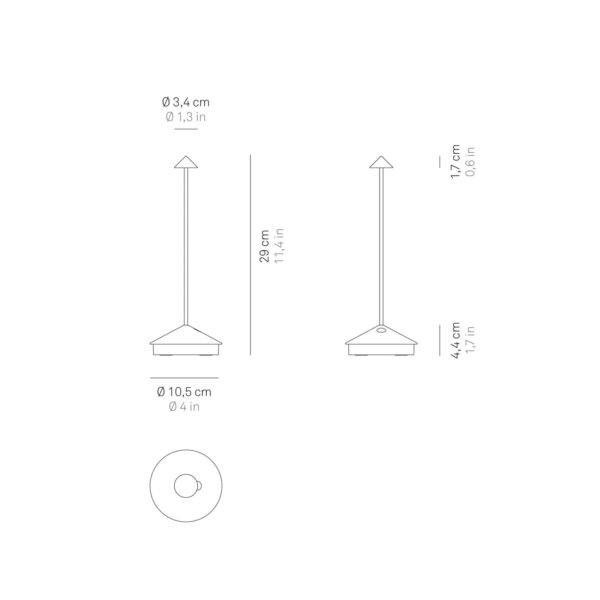 Zafferano Pina 3K Lampe de table à accu IP54 sable Zafferano