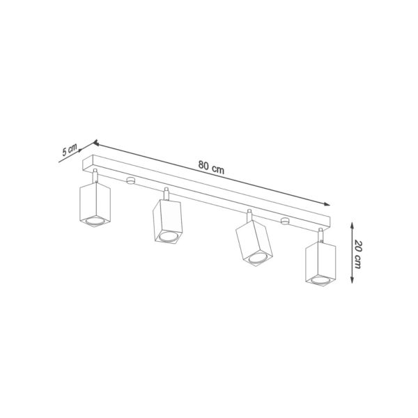 Envostar Peach Puff spot plafond bois pavé x4 Envostar