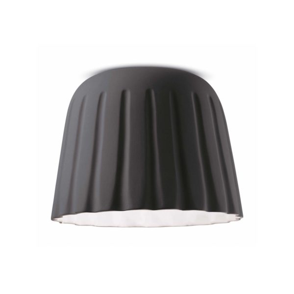 Ferroluce Plafonnier Madame Gres céramique 29 cm anthracite Ferroluce