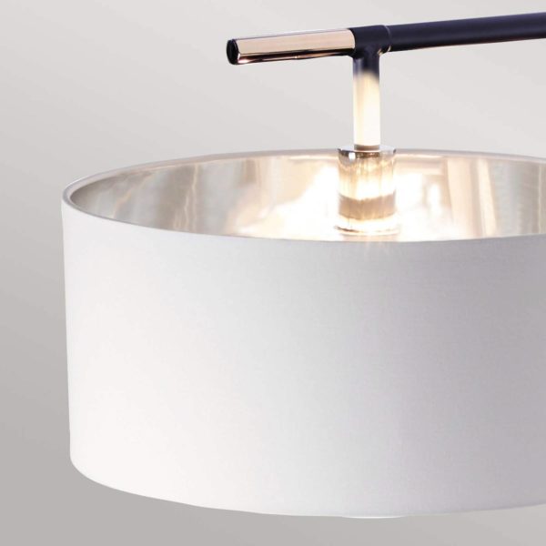 Elstead Lampe sur pied Balance, noir/nickel, abat-jour blanc ELSTEAD