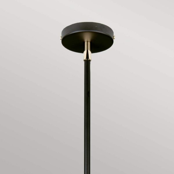 Elstead Suspension Balance, noir/nickel poli, abat-jour blanc ELSTEAD