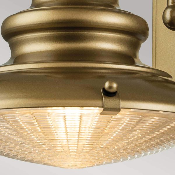 FEISS Applique d’extérieur Redding Station S, couleur laiton, Ø 22,9 cm FEISS