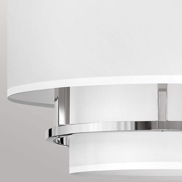 HINKLEY Suspension Graham Duo Mount 3 lampes à Ø 40,6cm nickel poli HINKLEY