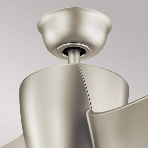 KICHLER Ventilateur de plafond LED Phree 56, à trois pales, nickel KICHLER