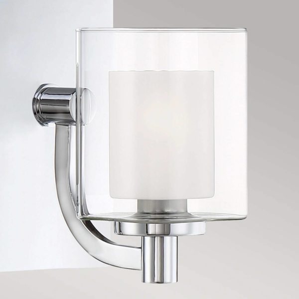 QUOIZEL Applique murale Kolt IP44 avec double abat-jour en verre, à 1 lampe QUOIZEL