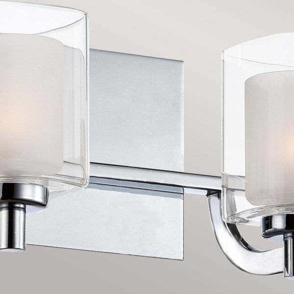 QUOIZEL Applique murale Kolt IP44 avec double abat-jour en verre, à 2 lampes QUOIZEL