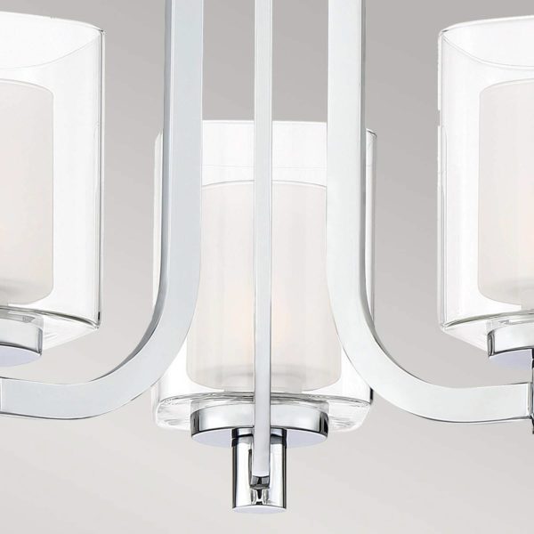 QUOIZEL Plafonnier Kolt IP44 avec double abat-jour en verre QUOIZEL