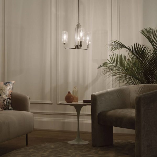 Quintiesse Suspension Kimrose, à 3 lampes, nickel poli Quintiesse