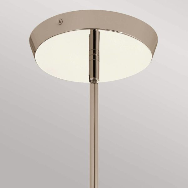 Quintiesse Suspension LED Kayva, IP44, à 4 lampes, nickel poli Quintiesse