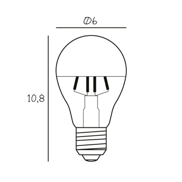 DESIGN BY US Ampoule à tête miroir LED Arbitrary E27 argent 3