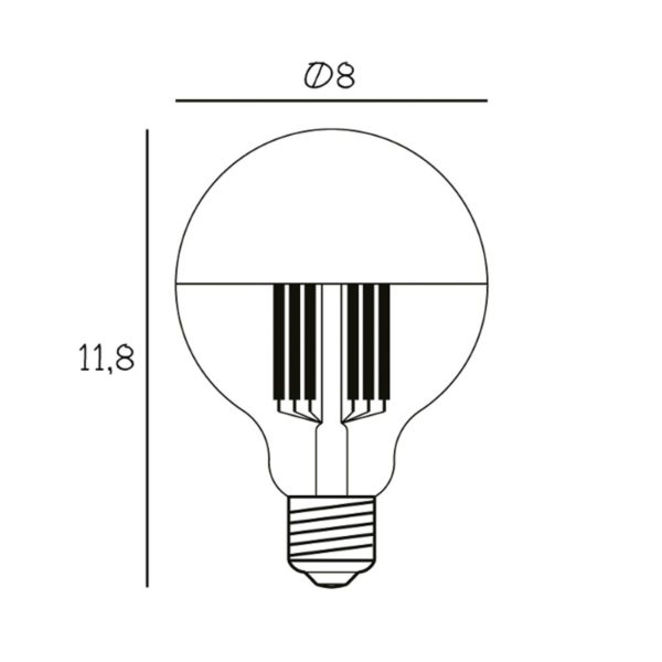 DESIGN BY US Ampoule à tête miroir LED Globe 80, or, E27, 3,5 W, 2.700 K DESIGN BY US