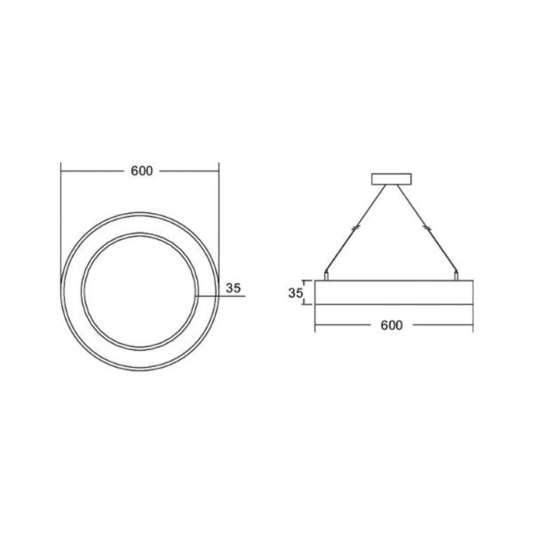 BRUMBERG Biro Circle Ring3,5 direct Ø 60 cm DALI noir 830 BRUMBERG