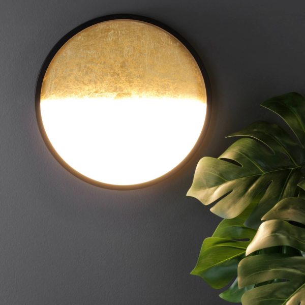 Eco-Light Applique murale LED Vista, or/noir, Ø 30 cm Eco-Light