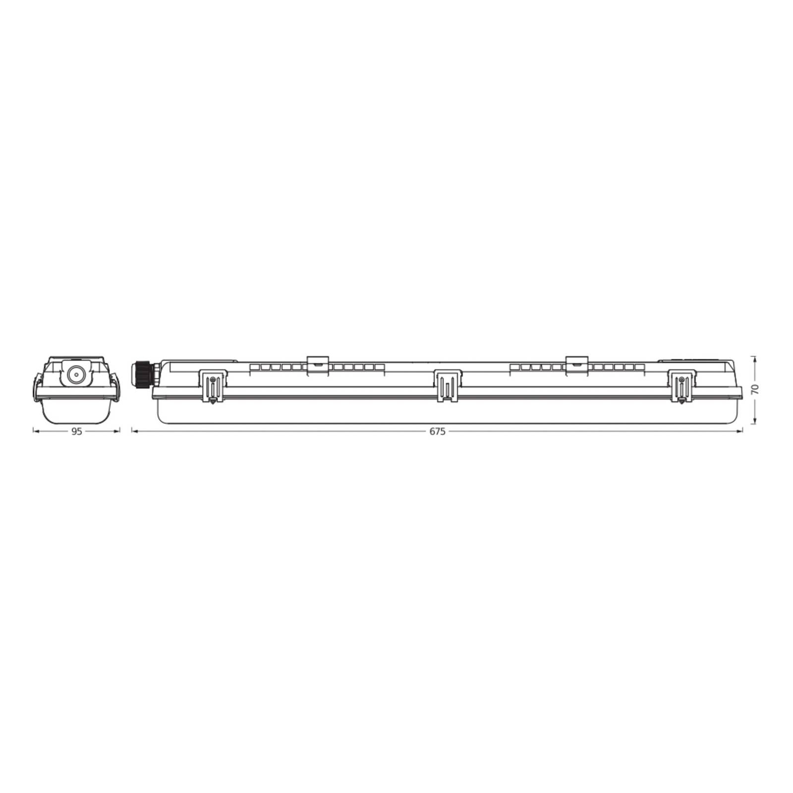 LEDVANCE Luminaire pour pièces humides Submarine PCR 60 G13 T8 840 2x7W LEDVANCE