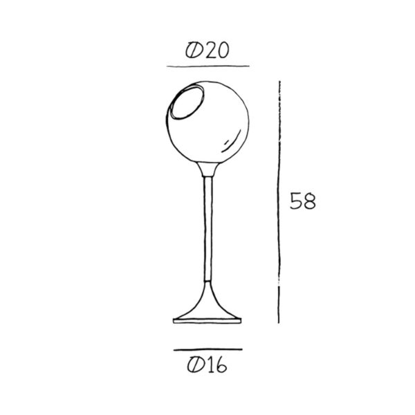 DESIGN BY US Lampe à poser Ballroom, bleu, verre, soufflé à la bouche, intensité DESIGN BY US