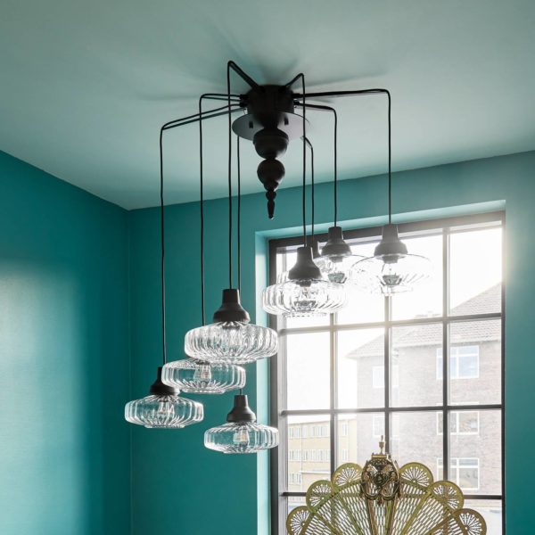 DESIGN BY US Rosace Flash Your Lamps Deluxe, noir, 8 branches DESIGN BY US