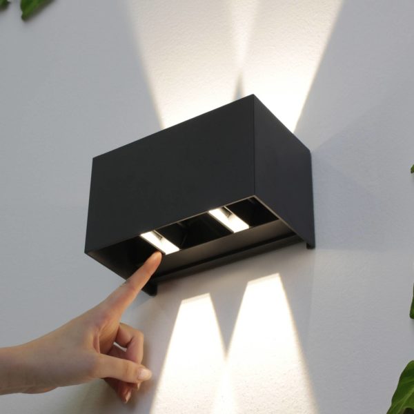 Eco-Light Applique d’extérieur LED Dakar, anthracite, largeur 17,3 cm, aluminium Eco-Light
